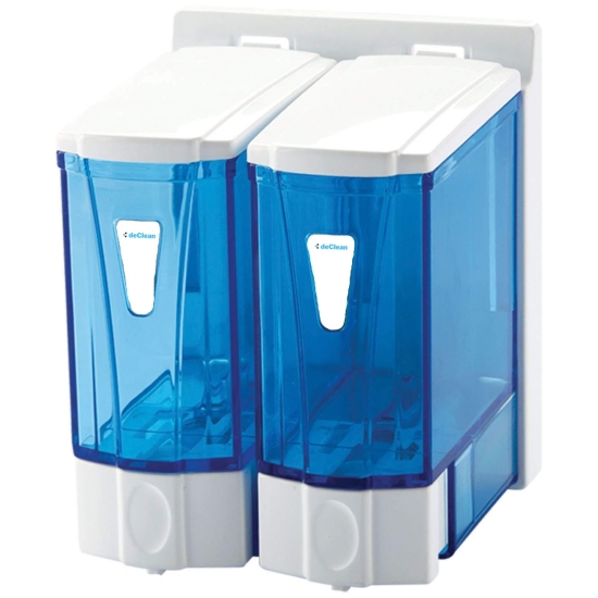 Dozownik do mydła, płynów lub żelu II komorowy JET transparentny 2x250 ml